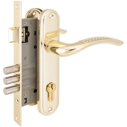 Замок врезной УЗК_Аллюр 132/3 GP сталь латунь(с руч,д/дерев.двери/5кл) Замок врезной УЗК_Аллюр 132/3 GP сталь латунь(с руч,д/дерев.двери/5кл)
