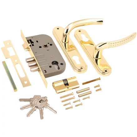Замок врезной УЗК_Аллюр 132/3 GP сталь латунь(с руч,д/дерев.двери/5кл) Замок врезной УЗК_Аллюр 132/3 GP сталь латунь(с руч,д/дерев.двери/5кл)