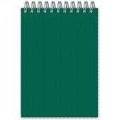Блокнот Микровельвет A6 50 листов зеленый в клетку на спирали (101х145 мм)