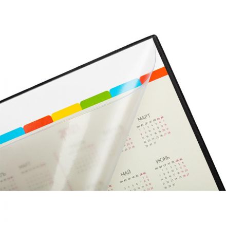 Коврик на стол Attache 380x590 мм с календарем на 3 года черный (с прозрачным верхним листом)