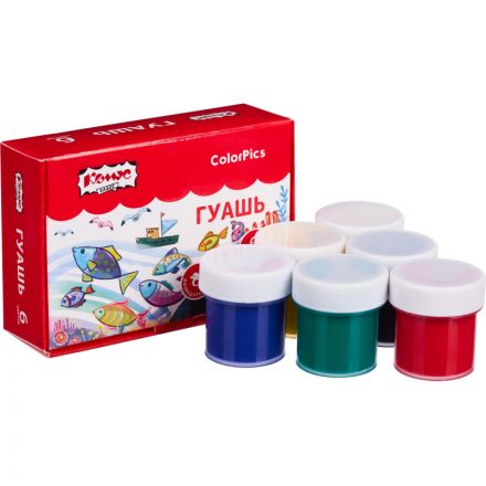 Гуашь №1 School Отличник 6 цветов по 10 мл