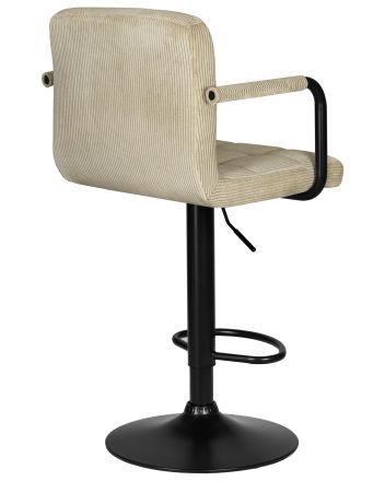 Стул барный DOBRIN KRUGER ARM BLACK, бежевый вельвет (LAR-E2041-04)