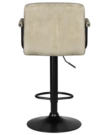 Стул барный DOBRIN KRUGER ARM BLACK, бежевый вельвет (LAR-E2041-04)
