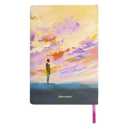 Блокнот А5 (143x210 мм), BRAUBERG VISTA "Color clouds", под кожу, гибкий, 80 л., 112068