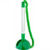 Ручка шариковая на зеленой подставке Beifa синяя на липучке с пружиной (толщина линии 0.5 мм)