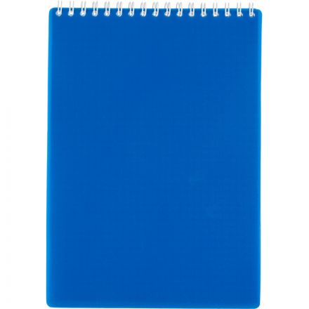 Блокнот А5 80 л. Attache Economy, мет.гребень,пласт.обл,синий, клетка