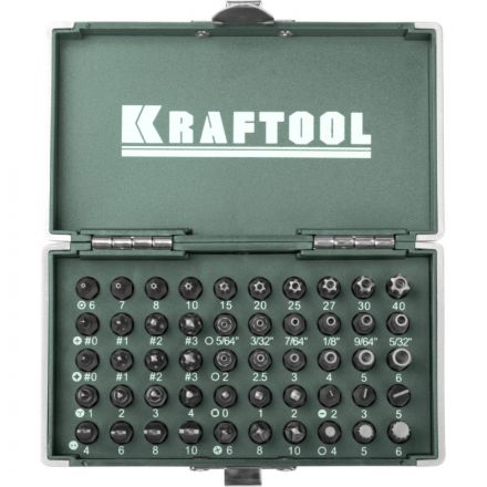 Набор бит KRAFTOOL X-Drive кованых, Cr-Mo, 50 предм, в боксе (26065-H50)