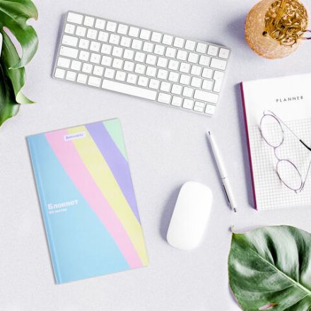 Блокнот А5 134х206 мм, 80 л., твёрдый, клетка, BRAUBERG, кросс-серия PASTEL, 117015 Блокнот А5 134х206 мм, 80 л., твёрдый, клетка, BRAUBERG, кросс-серия PASTEL, 117015