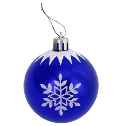 Шары ёлочные 16 шт., 6 см, "Русская Зима", пластик, цвет: синий/белый, ЗОЛОТАЯ СКАЗКА, 591985