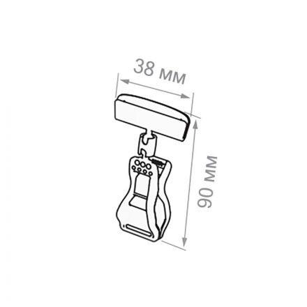 Ценникодержатель на прищепке пластиковый прозрачный (10 штук в упаковке) СПб