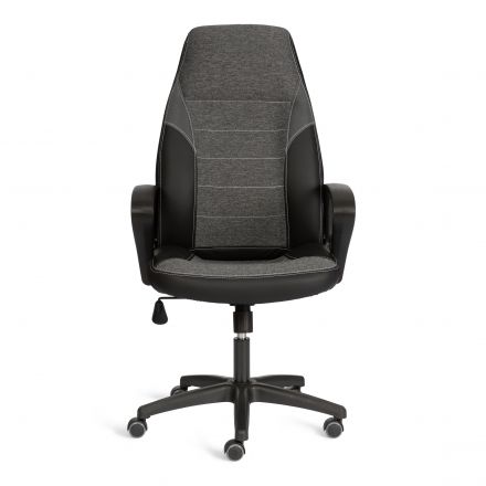 Кресло INTER (24) кож/зам/ткань, черный/серый, 36-6/207/TW-12/TW-11