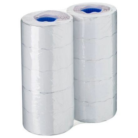 Этикет-лента 22Х12 мм, волна, белая, КОМПЛЕКТ 10 рулонов по 1000 этикеток, 117548