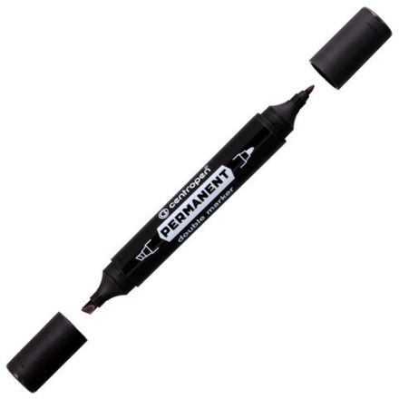 Маркер перманентный двусторонний CENTROPEN 1666, ЧЕРНЫЙ, круглый/скошенный, 1/1-4 мм, 616660112 Маркер перманентный двусторонний CENTROPEN 1666, ЧЕРНЫЙ, круглый/скошенный, 1/1-4 мм, 616660112