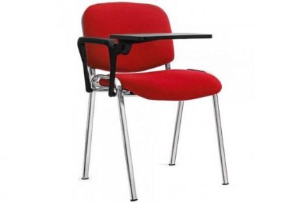 Стул для посетителей Изо красный со столиком(ткань/хром) Стул для посетителей Изо красный со столиком(ткань/хром)