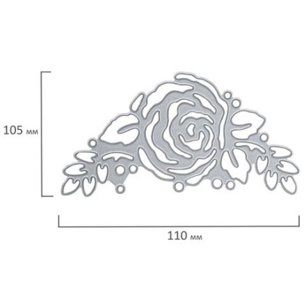 Ножи "Розы" для Машинки для вырубки и тиснения ОС-5, 2 штуки, 110,8х113 мм, ОСТРОВ СОКРОВИЩ, 663813, 861-117-015 Ножи "Розы" для Машинки для вырубки и тиснения ОС-5, 2 штуки, 110,8х113 мм, ОСТРОВ СОКРОВИЩ, 663813, 861-117-015