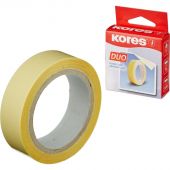 Клейкая лента канцелярская Kores двусторонняя прозрачная 15 мм x 5 м