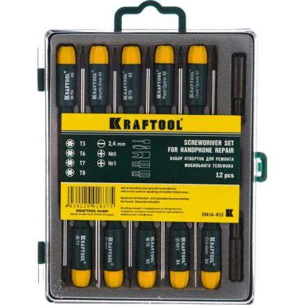 Набор отверток для точных работ X-Telecom, 12 предм., KRAFTOOL 25616-H-12