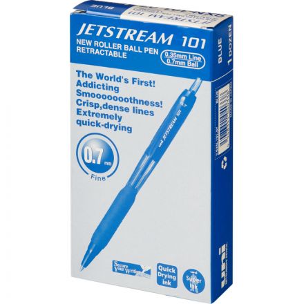 Ручка шариковая автоматическая Uni Jetstream SXN-101-07 синяя (толщина линии 0.35 мм)