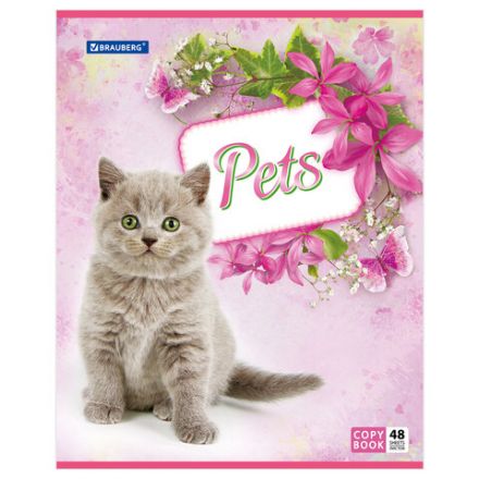 Тетрадь А5, 48 л., BRAUBERG, скоба, клетка, обложка картон, ЛЮБИМЧИКИ, 401816 Тетрадь А5, 48 л., BRAUBERG, скоба, клетка, обложка картон, ЛЮБИМЧИКИ, 401816