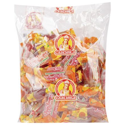 Конфеты желейные СЛАВЯНКА "Фрутландия Апельсинов и Лимонов" в сахаре, 1000 г, пакет, 12106