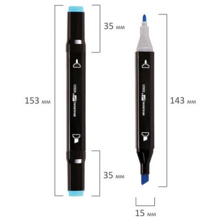 Маркеры для скетчинга двусторонние BRAUBERG ART DEBUT "BLACK", НАБОР 80 шт., пластиковый кейс, 152132