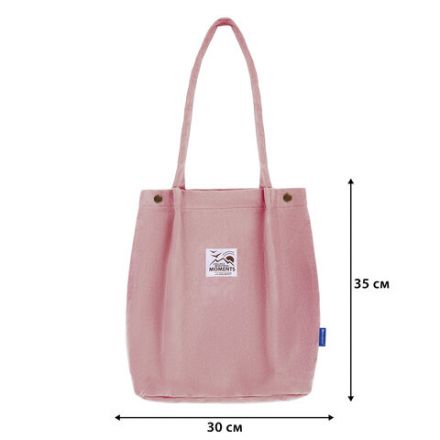 Сумка шоппер BRAUBERG MOMENTS, вельвет, 35х30 см, розовый, 271907 Сумка шоппер BRAUBERG MOMENTS, вельвет, 35х30 см, розовый, 271907