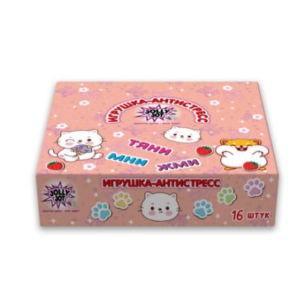 Игрушка-антистресс "КОШЕЧКА", 9х6 см, ассорти 2 вида, дисплей, JOLLY JOT (ДЖОЛЛИ ДЖОТ), 665782