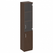 Nova S Шкаф высокий узкий (1 низкая дверь ЛДСП, 1 средняя дверь стекло) В.СУ-1.2 (R) Венге 388*360*1915