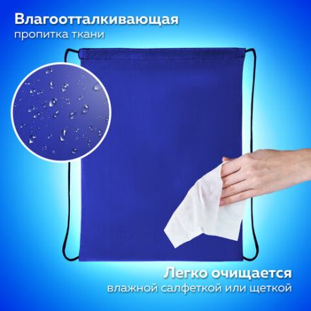 Мешок для обуви ПИФАГОР, 1 отделение, 40х32 см, синий, 271617