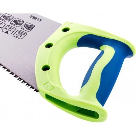 Ножовка по дереву 400 мм 7-8 TPI зуб 3D каленый зуб Сибртех Зубец 23813