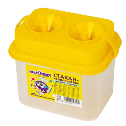 Стакан-непроливайка ЮНЛАНДИЯ, двойной, с крышками, 191314 Стакан-непроливайка ЮНЛАНДИЯ, двойной, с крышками, 191314