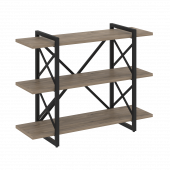 Loft Стеллаж на регулируемых опорах-3 полки VR.L-MST.O-3.8V Тиквуд тёмный/Чёрный металл 1200*400*910