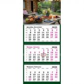 Календарь настенный 3-х блочный 2026 Attache, 305х675, В деревне, 80г/м2