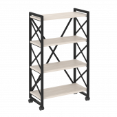 Loft Стеллаж на колесных опорах-4 полки VR.L-MST.K-4.8 Денвер светлый/Чёрный металл 800*400*1334