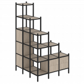 Loft Угловой внешний стеллаж наборный VR.L-59 Дуб аттик/Чёрный металл 1278*1278*2280