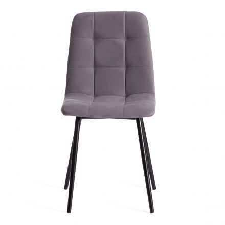 Стул CHILLY MAX / 1 шт. в упаковке Велюр/металл , 45 х 54 х 90 см , темно-серый/черный