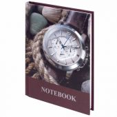 Блокнот МАЛЫЙ ФОРМАТ 110х147 мм, А6, 80 л., твердый, клетка, выборочный лак, BRAUBERG, "Время", 123242