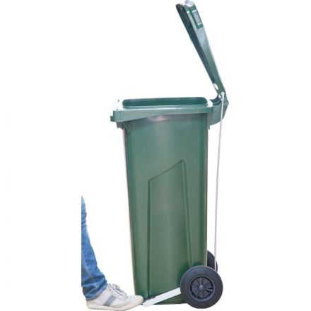 Контейнер-бак мусорный 120л с педальным приводом Г-образ зеленый МКТ 120 ПГ