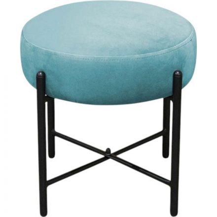 Пуф EL_ Sheffilton SHT-B4(190209/Б-7)металл черный муар/тк.голубая пастель