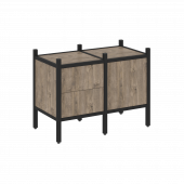 Loft Прямой стеллаж наборный VR.L-01 Тиквуд тёмный/Чёрный металл 862*446*636 Loft Прямой стеллаж наборный VR.L-01 Тиквуд тёмный/Чёрный металл 862*446*636