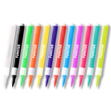 Аквагрим аквамаркеры для лица и тела, 12 цветов, FUNSTER (ФАНСТЕР), пластиковый кейс, 152609