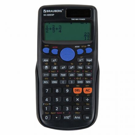 Калькулятор инженерный BRAUBERG SC-82ESP (165х84 мм), 252 функции, 10+2 разрядов, двойное питание, 271723