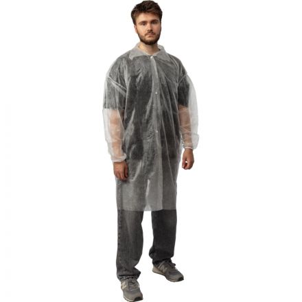 Халат процед однораз. рук.рез,на кнопках,XXXL,дл.110см,пл 20,белый,10шт/уп