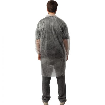Халат процед однораз. рук.рез,на кнопках,XXXL,дл.110см,пл 20,белый,10шт/уп