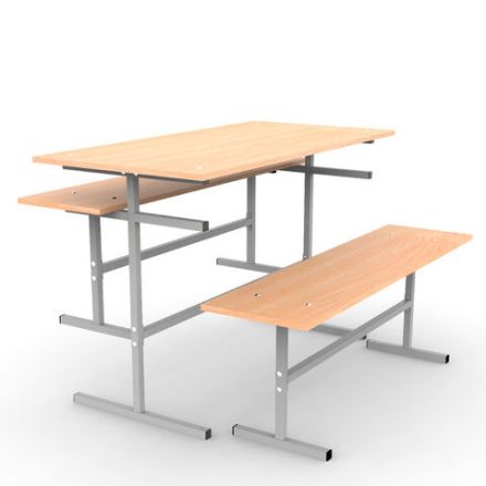 Скамья на 3 места "ССТ 1500", 1500х300х420 мм, каркас металл, сиденье ЛДСП бук