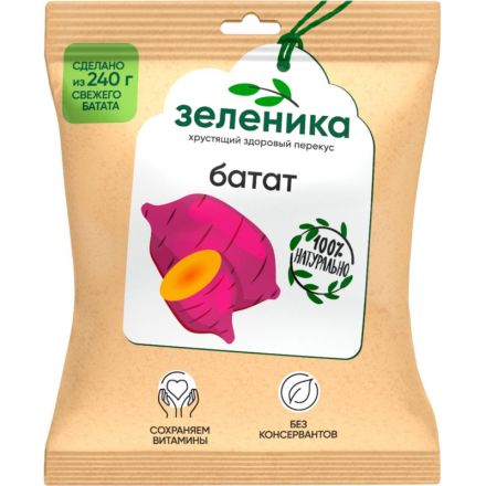 Батат Зеленика Здоровый овощной перекус 30 г