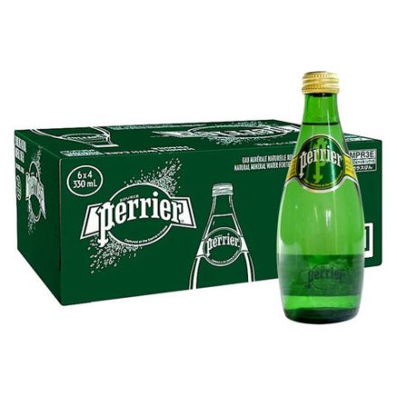 Вода ГАЗИРОВАННАЯ минеральная PERRIER, 0,33 л, ФРАНЦИЯ, стеклянная бутылка, УТ-00004097