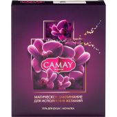 Подарочный набор Camay Magique женский гель для душа + мочалка шар для тела
