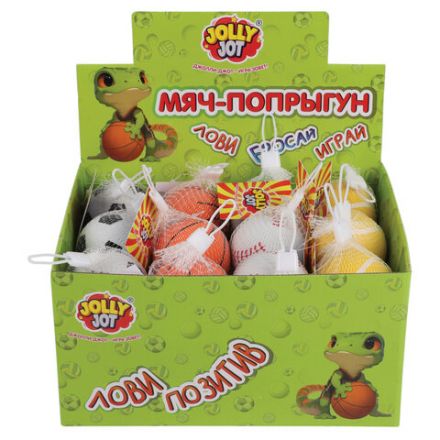 Мяч-попрыгун СПОРТ, 6 см, ТПР, ассорти, 4 вида, JOLLY JOT (ДЖОЛЛИ ДЖОТ), 666125