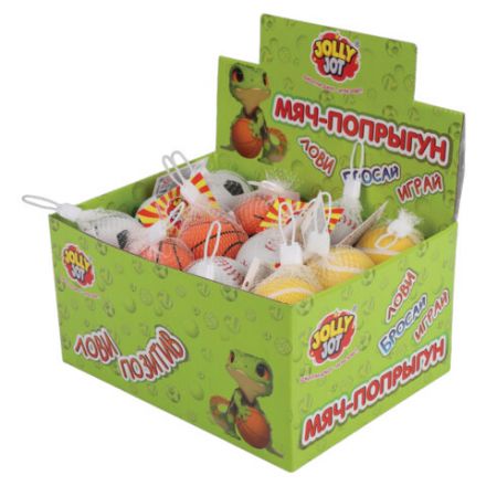 Мяч-попрыгун СПОРТ, 6 см, ТПР, ассорти, 4 вида, JOLLY JOT (ДЖОЛЛИ ДЖОТ), 666125